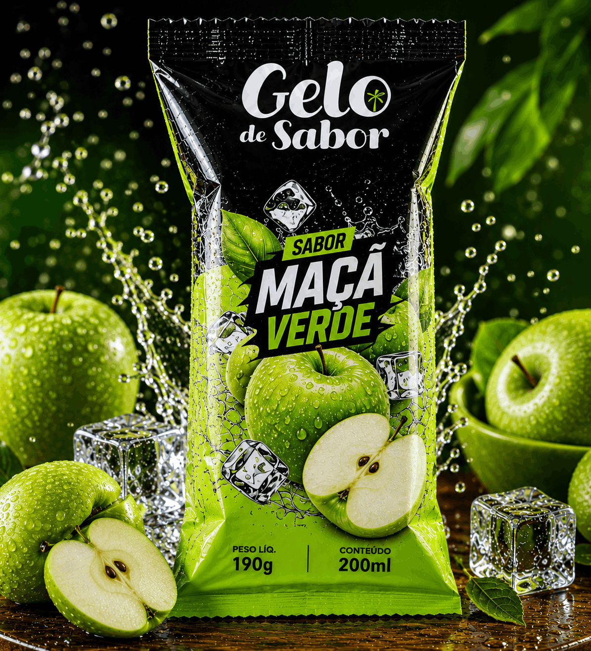 Gelo Saborisado Maçã Verde